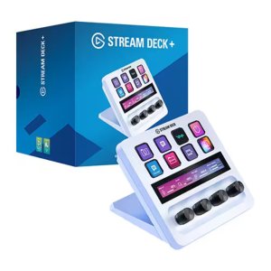 커세어 엘가토 스트림덱 플러스+ 5인치 LCD 매크로 키패드 프리미어 OBS 지원 화이트