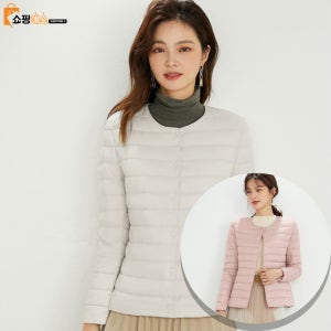 여성 얇은 초경량 경량 패딩 엄마 빅사이즈 숏점퍼 바람막이 간절기 아우터