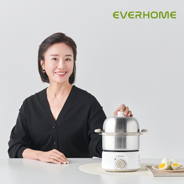 에버홈 계란찜기 오연수 올스텐2단찜기 계란삶는기계 에그쿠커 야채찜 EV-EC7000
