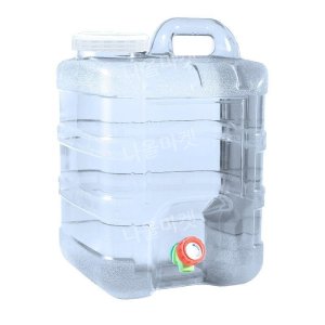 캠핑용 대형 물통 투명 말통 수도꼭지 생수통 10L+커버+꼭지(연장+플러그+세척솔증정)