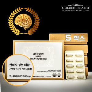 [깜빡말고 두뇌건강] 한의사 배합 골든아일랜드 브레인 5박스 포스파티딜세린 징코 300캡슐