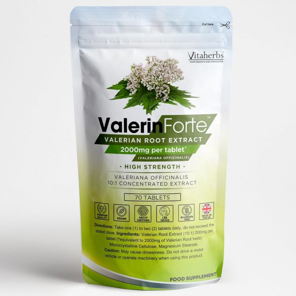 발레린포르테 발레리안 루트 정제 추출물 비건 100개 <b>비타허브</b> 영