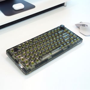 국내정식발매 레오보그 K81PRO 얼음무선키보드 아크릴 하우징 LCD 투명블랙, 황축 V3