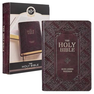 KJV 킹제임스 홀리 바이블 영어성경 다크 브라운 인조 가죽 그리스도 교회 크리스찬 대학생 미국