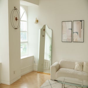 거울미인 노프레임 더블 아치형 전신거울 예쁜 대형 와이드 골드 400 x 1800