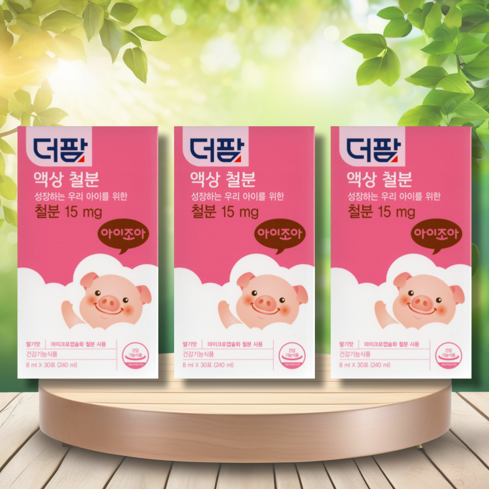 더팜 어린이 액상 철분 딸기맛 15ml 30포 3개