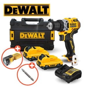 디월트 DCD701D2 12V 충전 컴팩트 드릴 2Ah 배터리 2개 세트
