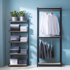 50cm선반 시스템행거 드레스룸 행거 커튼 조