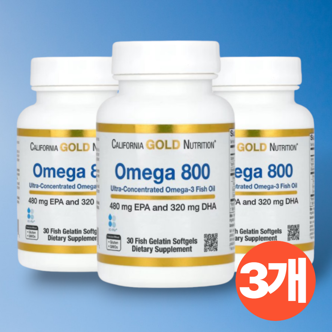 캘리포니아골드 <b>오메가800</b> 오메가3 1000mg cgn kd파마 30캡슐, 3개