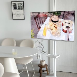 엔텐바이미43 기본형 바퀴형 화이트 모니터 TV 스탠드 삼성 M5 M7 거치대 삼탠바이미 짭탠바이미