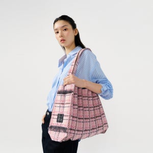 트위드 쇼퍼백 페일핑크