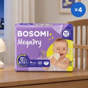 보솜이 메가드라이 팬티기저귀 대형 30개입X2+2팩(단계 선택)