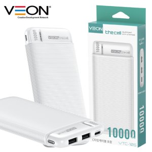 베온 더셀S 3포트 보조배터리 10000mAh (C타입케이블 포함) 화이트