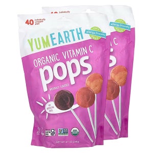 YumEarth 야미얼스 사탕 비타민C 팝스 8종 40개입 2팩