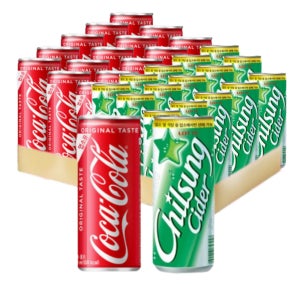 코카콜라 245ml 칠성사이다 245ml 각15캔 총30캔 업소용 음료수 캔음료