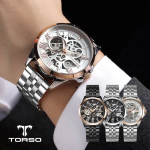 토르소 T601M 다이아몬드 오토메틱 남성 손목 시계 명품 메탈시계 (가죽스트랩포함)