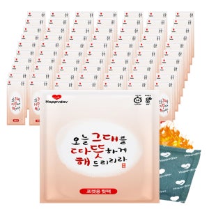 해피데이 포켓용 휴대용 일회용 군용 핫팩 100g 70개입