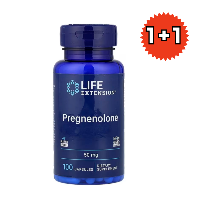1+1 라이프 익스텐션 Pregnenolone <b>프레그네놀론 50mg</b> 100캡슐