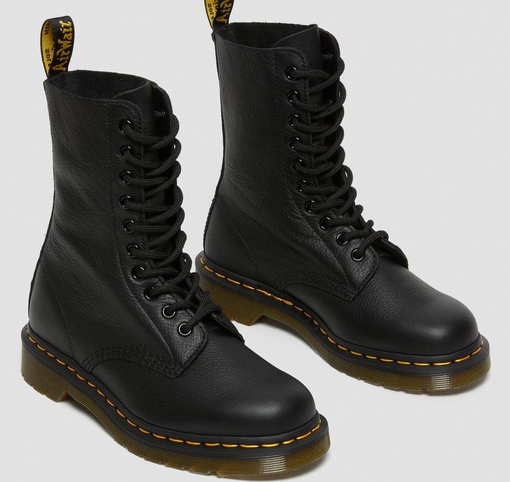 Dr. Martens 1490 VIRGINIA LEATHER MID CALF BOOTS BLACK VIRGINIA / 22524001