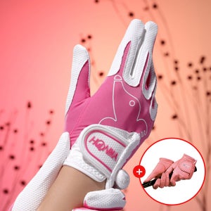 [3장] 혼마 캡슐 폴리우레탄 여성 골프장갑 + [3장] 리카타 노블레스 그레이스 핑크 양피 골프장갑