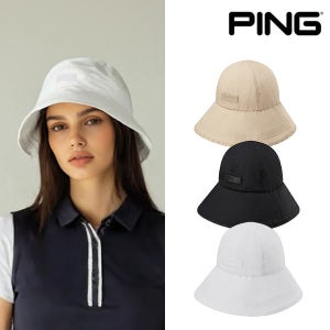 핑 여성 포인트 로고 버킷햇 골프모자