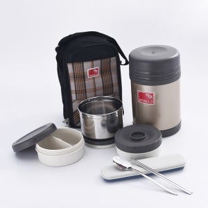 아폴로 국내산 보온도시락 점심 도시락통 발열 수능 1600ml