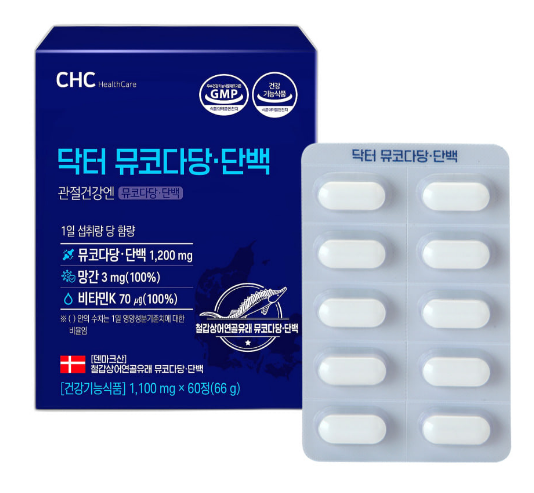 CHC 닥터 뮤코다당 단백 관절 건강엔 1,100mgx60정 고함량 연골 보충제