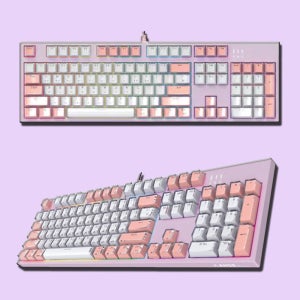 핑크 감성 키보드 아이스큐브 키캡 광축 피씨방 키감좋은 생일선물 게이밍 기계식 키보드