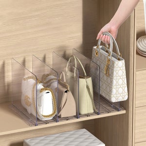 아크릴 가방정리함 가방보관함 수납함 칸막이 옷장정리 3칸 투명 정리대