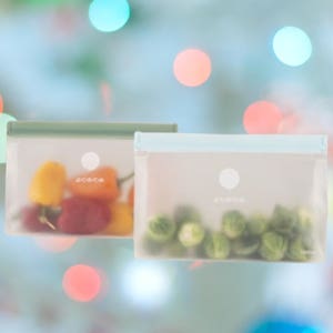 국산 실리콘 지퍼백 제로웨이스트 스탠딩 두꺼운 실리콘 지퍼팩 1600ml 2개