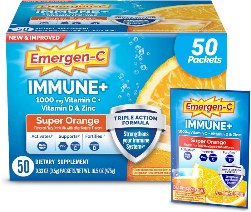 <b>Emergen-C</b> 이머전씨 이뮨 플러스 비타민C 파우더 1000mg 50포 오렌지맛