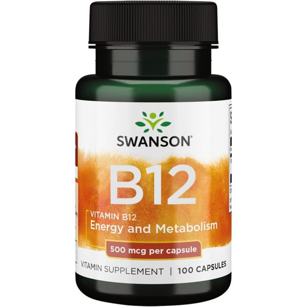 스완슨 비타민B 12 <b>시아노코발라민</b> 500mcg 100캡슐