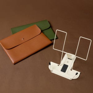 [각인가능]오브리즈 휴대용 저소음슬림 독서대+가죽파우치SET