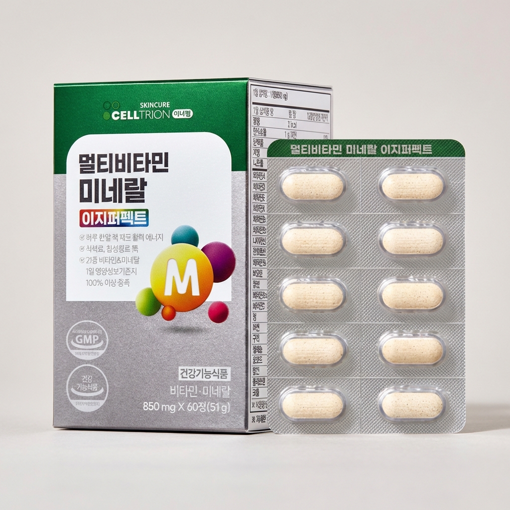 <b>이너랩 멀티비타민 미네랄 이지퍼펙트</b> 850mg 60정 1개 2개월분