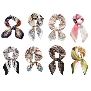 여성 쁘띠 미니 스카프 4종 SET 실크 고급 머플러 숄