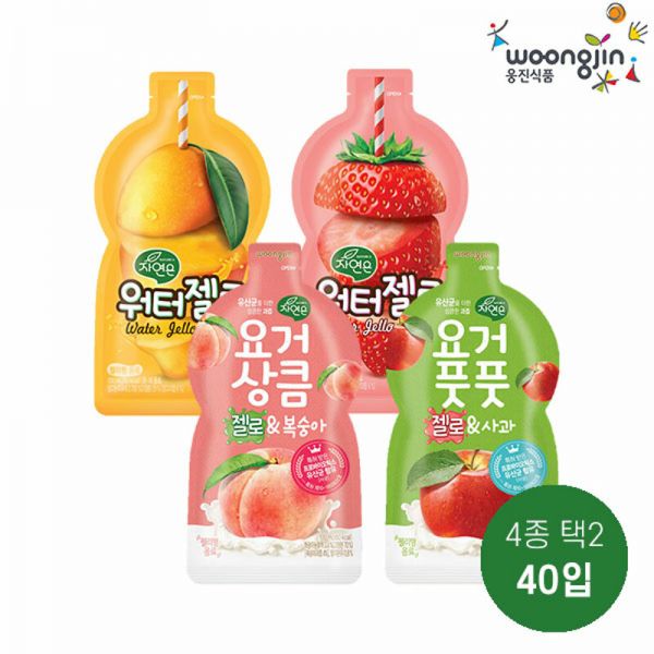 <b>웅진식품</b> 자연은 젤로 100ml 40입 4종 택2 망고사과딸기복숭아