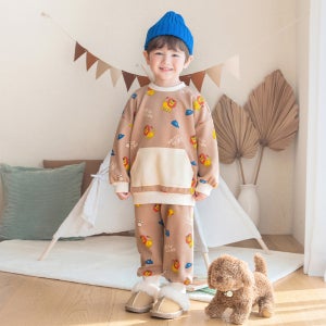 (멜리코코)어흥 라이언 포켓 전판 세트[세트MEJG480] 겨울 상하복 어린이집 유치원 등원룩 유아 아동복 남매룩