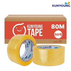 건영 박스테이프 80M 더블중포장 포장테이프 KYH50 50개, 48mmx80m, 투명