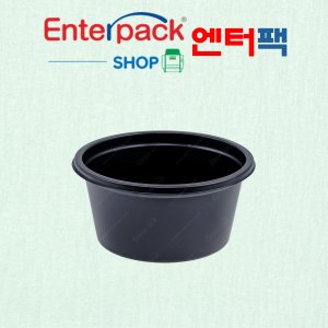 엔터팩 PRW-11005 블랙 원형용기 (2000개입) 포장 배달 실링용기
