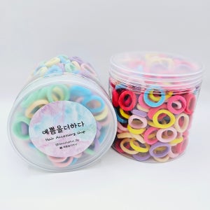 무매듭 무팁 안아픈 고무줄 유아 머리끈 대용량 300개 세트 아기 여아 헤어끈
