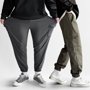 1+1 기모조거팬츠 남자 카고 조커 팬츠 빅사이즈 겨울 작업 바지