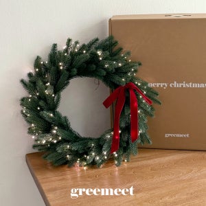 그리밋 pe100 크리스마스 리스 선물 풀세트 벽트리 전나무 가랜드 오너먼트