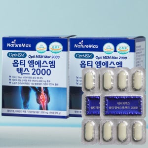 1일 섭취량 최대 MSM2,000mg 옵티 MSM 엠에스엠 맥스 2000 비타민D 60정, 2개