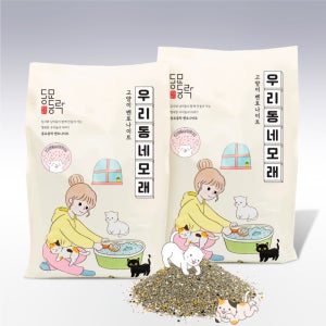 동묘동락 우리동네 고양이모래 벤토나이트 무향 9kg x 2개