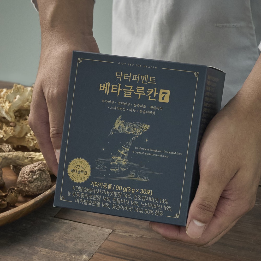 닥터퍼멘트 <b>베타글루칸</b>7 환 고함량 고순도 30포 (700mg이상) 차가버섯 꽃송이버섯 등 발효