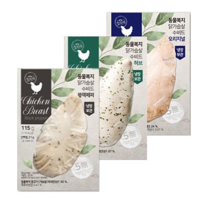 수비드 닭가슴살 115g 3종 각 10팩 총 30팩, 참프레 동물복지