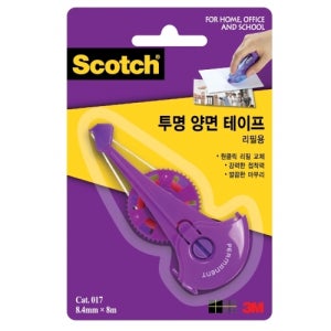 3M 스카치 투명 양면테이프 리필 낱개 017R 8.4mmx8M