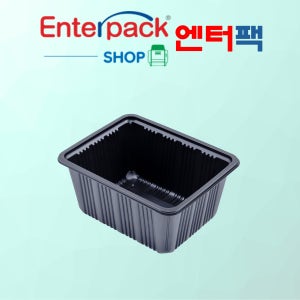 엔터팩 PSW-12157두부용기 블랙 (1500개입) 포장 배달 실링 사각 1215용기
