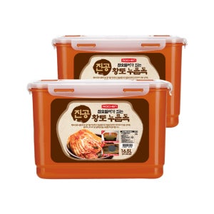 1+1 로이첸 국산 누름독 김치통 16.5L 참숯 황토 이중뚜껑 밀폐용기 쌀보관