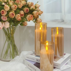 LED 캔들 촛불 초 글라스캔들 흔들리는 초 전기 전자 건전지 양초